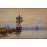 JOHN O'BRIEN (Canadian, 1832-1891), an unframed watercolour on paper laid onto card, 'Halifax,