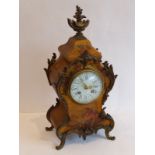 A Louis XV style (19th century) gilt-metal-mounted and Vernis Martin lacquer eight-day mantel clock;