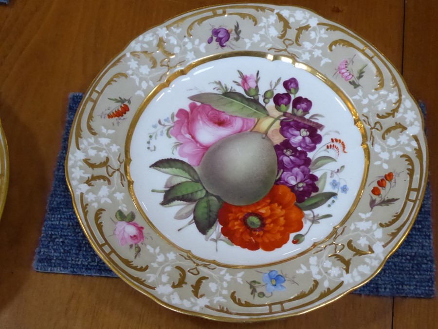 A fine early 19th century Coalport Feltspar porcelain dessert service comprising four square dishes, - Image 17 of 45