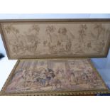 A gilt framed tapestry (probably early 20th Century), Egyptian scene with pyramids, sphinx,