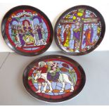 Three Poole limited edition 'Cathedral' plates designed by Tony Morris comprising 'The Flight into