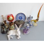 Various decorative glassware, ceramics and ornamental wares etc. to include a Ghanaian pottery