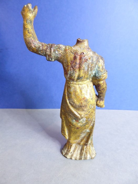 An interesting gilt-bronze model of a female figure with a large book in her right hand and with - Image 4 of 5