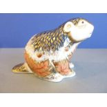 A Royal Crown Derby limited edition paperweight , 'Riverbank Beaver' (gold button)Condition - a