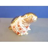 A Royal Crown Derby paperweight modelled as a beaver (gold button)Condition - although the piece