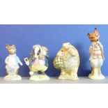 Four Beswick Beatrix Potter figures: Foxy Whiskered Gentleman (right ear chipped to the top),