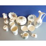 A collection of 16 pieces of Goss crested ware - some large examples