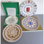 Twelve boxed Wedgwood Queensware calendar plates from 1971 to 1981, a Wedgwood 10" Silver Jubilee