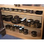 An extensive Denby pottery dinner, tea and coffee service comprising various sized plates, bowls,