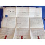 A small collection of 19th century indentures on vellum