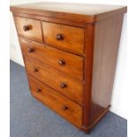 A 19th century mahogany chest, two half-width over three full-width graduated drawers and raised