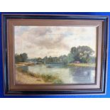 P. BUCHANAN (probably Peter Buchanan (active 1860-1911) oil on canvas; lakeland boating scene,