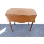 A good Sheraton revival (Edwardian period) bow-fronted mahogany, satinwood crossbanded and marquetry