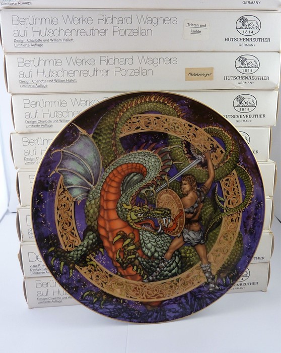 A set of ten (boxed) Hutschenreuther porcelain plates, 'Famous Works of Richard Wagner'