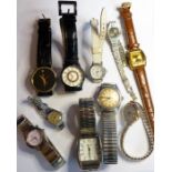 An assortment of ladies and gentlemen's watches etc. to include a 9-carat gold cased Art Deco