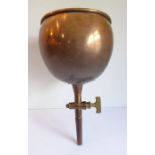 An large 19th century copper sifting funnel with brass handle (approx. 50cm high)