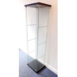 A tall and slender glass-sided display cabinet with shelves (42.5cm wide x 164cm high)