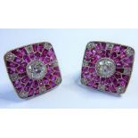 A pair of fine-quality ruby and diamond earrings (The cost of UK postage via Royal Mail Special