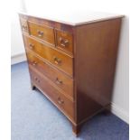 An Edwardian (in Georgian-style) mahogany chest, three varying sized drawers above three further