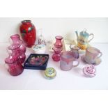 A good selection of ceramics and glassware to include a Poole studio-ware vase, an hors d'oeuvres