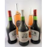 Two bottles of Chateaux De Terride 1982 together with three other bottles of various wine (5)