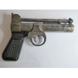 An early 20th century Webley & Scott .177 air pistol and a 1950s replica of an American six-shot
