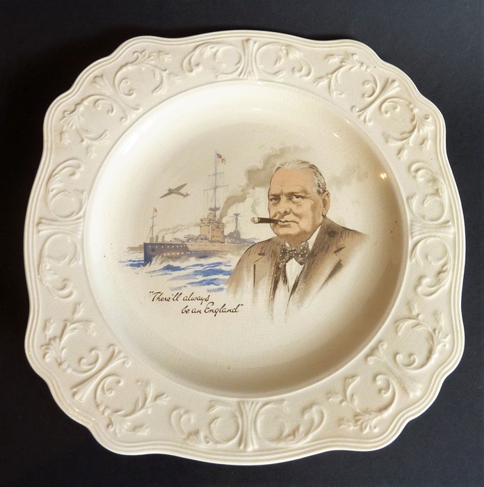 A mid-20th century Nelson ware commemorative cabinet plate 'There'll always be an England' depicting