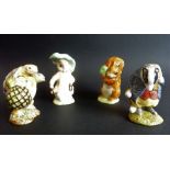 Four Beatrix Potter figures: Tommy Brock (1955), Mr Alderman Ptolemy (1973), Squirrel Nutkin (