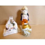 A small selection of ceramics to include a late 19th century fairing 'Retiring At 1 o'clock in the