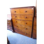 A 19th century mahogany chest (formerly part of another piece of furniture); five graduated full-