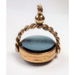 A Victorian 9-carat gold swivel fob/locket (The cost of UK postage via Royal Mail Special Delivery