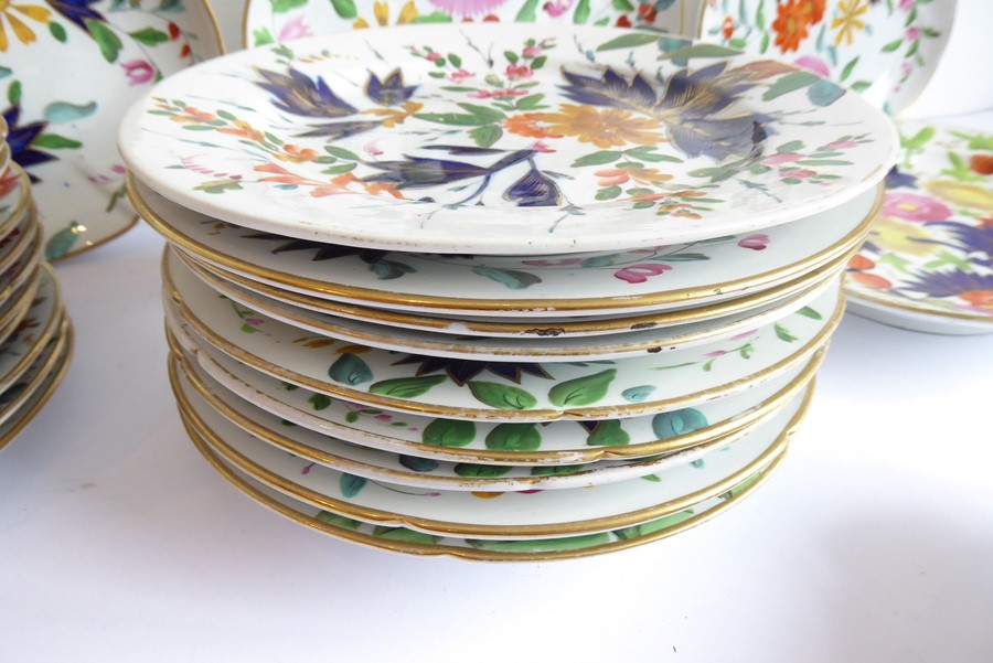 An early 19th century English porcelain part dessert service comprising four oval platters (34.5cm - Image 4 of 10