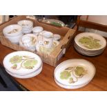 An extensive Denby ware dinner/tea service in the 'Troubador' pattern; varying sized plates, oval