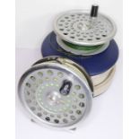 A Hardy Marquis #7 trout reel with case, in good condition; together with a spare spool (2)