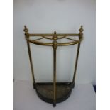 A late 19th / early 20th century brass-mounted five-division bow-fronted stick-stand