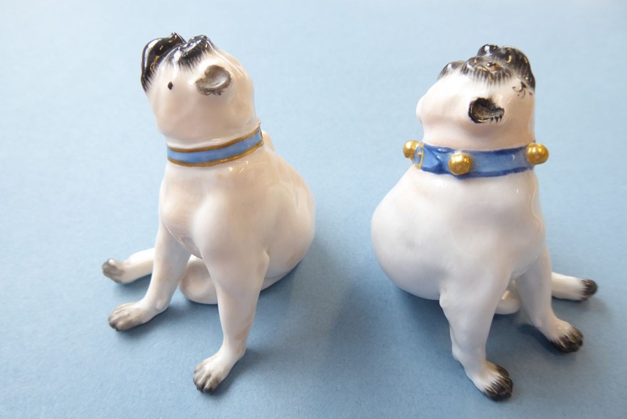 A small selection of mostly late 19th / early 20th century ceramic pugs to include an opposing - Image 3 of 20