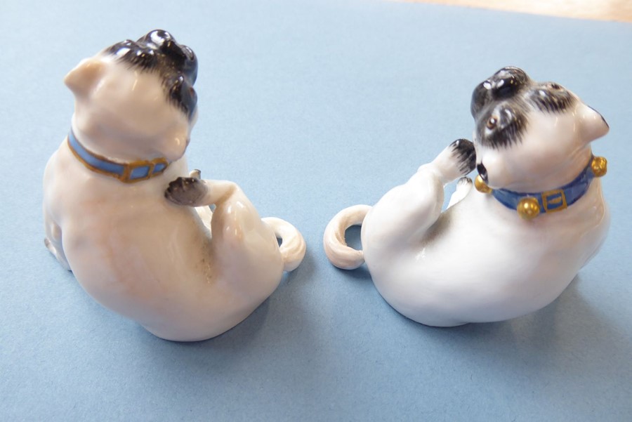 A small selection of mostly late 19th / early 20th century ceramic pugs to include an opposing - Image 4 of 20