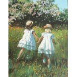 Sherree Valentine Daines (b. 1959), an unframed limited edition (115/195) hand-embellished canvas '