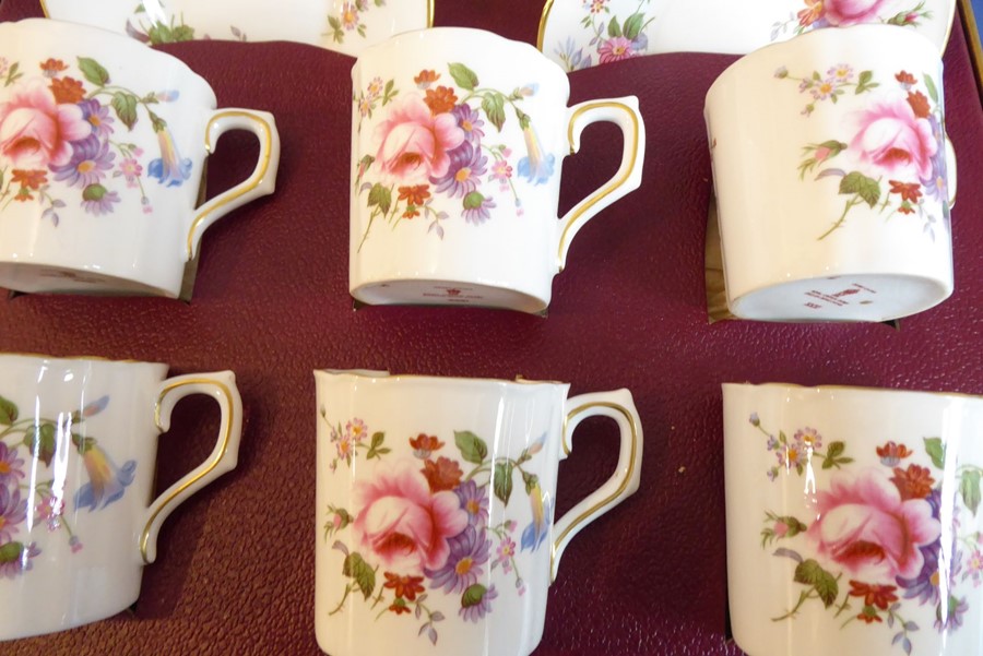 A fine Royal Crown Derby six-place porcelain coffee service; comprising cans, saucers decorated with - Image 3 of 5