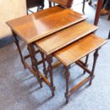 A nest of three oak occasional tables (46.5cm wide (largest))