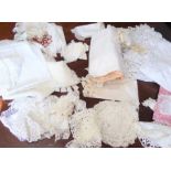 A good quantity of quality linen and hand-made lace