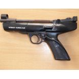 A Webley and Scott 'Hurricane' .22 air pistol with adjustable sights and safety catch (Buyers need