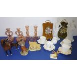 A selection of various decorative ceramics and glassware to include a Royal Doulton 'Aerobic