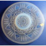 A striking Art Deco-inspired circular dish exhibiting some opalescent (25.5cm diameter)