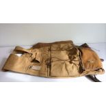 A hand-stitched canvas and leather-lined pannier (possibly WWI)