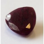 A trillion-cut ruby of approximately 5 carats (unmounted)