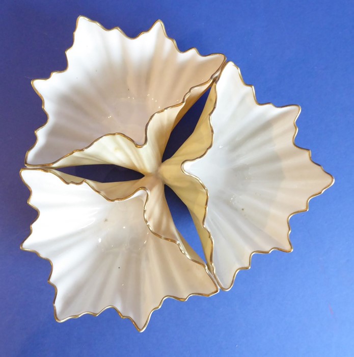 Four pieces of early 20th century Royal Worcester Blush porcelain: a side dish, a shell-shaped - Image 4 of 7