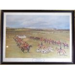 A Hogarth-framed and glazed (limited edition 362/500) colour fox-hunting print 'The Heythrop Hunt