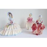 Three Royal Doulton figures: 'Daydreams' (HD1731), 'Goody Two-Shoes' (HN2037) and 'Sweeting' (