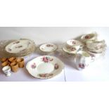 A six-place Coalport 'Junetime' tea/breakfast service: 6" and 9" plates, tea cups and saucers, egg